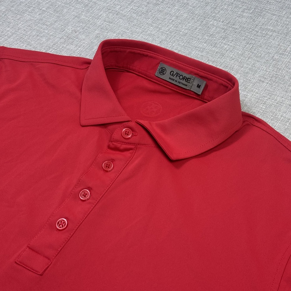 G/FORE Golf Polo Shirt Mens Medium Red Performance Short Sleeve